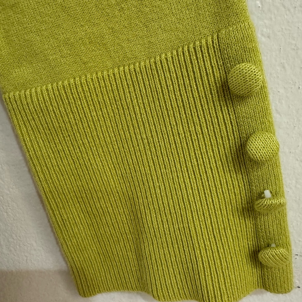 Grace Elements Small Lime Chartreuse Button-Up Ca… - image 4